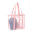 Fashion Transparent Bag Light Pink Mesh Large Capacity Storage Bag