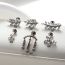 Fashion 6# Silver Titanium Steel Inlaid With Zirconium Geometric Piercing Lip Nail