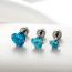 Fashion 3#-hailan Titanium Steel Diamond Love Stud Earrings