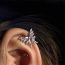 Fashion 5#-silver White Ear Clip (single) Metal Diamond Butterfly Ear Clips