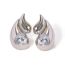 Fashion Silver Stainless Steel Diamond Drop Shape Stud Earrings