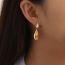 Fashion Gold Stainless Steel Diamond Drop Earrings