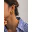 Fashion Gold Stainless Steel Textured Heart Stud Earrings