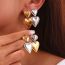 Fashion Glossy Love Heart Shape Earrings-gold Stainless Steel Love Earrings