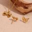 Fashion Gold Stainless Steel Bow Earrings
