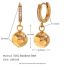 Fashion Zircon Earrings-gold-white-metal Ball Stainless Steel Ball Earrings