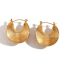 Fashion Half-fold High And Low Threaded Brim Earrings - Gold Stainless Steel Threaded Earrings