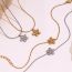 Fashion Thin Snake Chain Flower Pendant Necklace-steel Color Stainless Steel Flower Necklace
