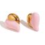 Fashion Metal Contrast Nectarine Heart Stud Earrings-gold-white Stainless Steel Contrast Color Nectarine Heart Stud Earrings
