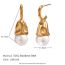 Fashion Pleated Hammered Drop-shaped Pearl Earrings - Steel Color Stainless Steel Pleated Pearl Hoop Earrings