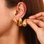 Fashion Hollow Three-dimensional Pear-shaped Stud Earrings-gold Stainless Steel Drop Shape Earrings