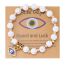 Fashion White Crystal Resin Geometric Beaded Diamond Eyes Bracelet