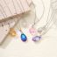 Fashion Purple Color Geometric Diamond Drop Necklace