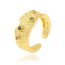 Fashion 8# Copper Set Zirconium Geometric Open Ring
