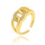 Fashion 5# Copper Set Zirconium Geometric Open Ring