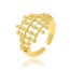 Fashion 3# Gold Plated Copper Geometric Open Ring