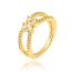 Fashion 6# Gold-plated Copper Geometric Open Ring With Diamonds