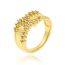 Fashion 5# Gold-plated Copper Geometric Open Ring With Diamonds