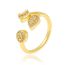 Fashion 6# Gold-plated Copper Geometric Open Ring With Diamonds