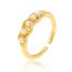 Fashion 3# Gold-plated Copper Geometric Open Ring With Diamonds