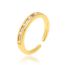 Fashion 5# Gold-plated Copper Geometric Open Ring With Diamonds