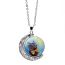 Fashion 6# Alloy Printed Round Moon Necklace