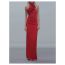 Fashion Red Floral Halterneck Maxi Dress