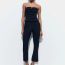 Fashion White Polyester Bow Hollow Tube Top Jumpsuit