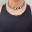 Fashion Silver Crescent Pearl Beaded Necklace