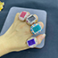Fashion Purple Copper Inlaid Gravel Square Agate Crystal Tooth Ring