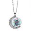 Fashion 14 Alloy Printed Round Moon Necklace