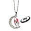 Fashion 8 Alloy Printed Round Moon Necklace