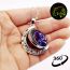Fashion 5 Alloy Printed Round Moon Necklace