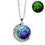 Fashion 9 Alloy Printed Round Moon Necklace