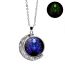 Fashion 10 Alloy Printed Round Moon Necklace