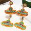 Fashion Yellow Alloy Rice Beads Braided Hat Earrings