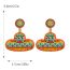 Fashion Yellow Alloy Rice Beads Braided Hat Earrings