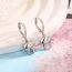 Fashion One Tooth Earring--white Gold Copper Diamond Tooth Hoop Earrings (single)