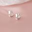 Fashion Double Butterfly Earrings--white Gold Glossy Butterfly Earrings