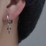 Fashion One Black Cross Earring - White Gold Copper Cross Earrings (single)