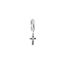 Fashion One Black Cross Earring - White Gold Copper Cross Earrings (single)