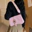 Fashion Pink Pu Textured Crossbody Bag