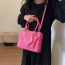 Fashion Pink Pu Embossed Large Capacity Crossbody Bag