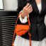 Fashion Orange Pu Flip-top Cross-body Saddle Bag