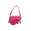 Fashion Pink Pu Flip-top Cross-body Saddle Bag