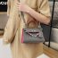 Fashion Grey Pu Lock Flap Crossbody Bag