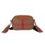 Fashion Brown Canvas Contrasting Wide Shoulder Strap Crossbody Bag