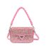 Fashion Pink Pu Sequin Flap Crossbody Bag