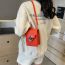 Fashion Red Pu Lock Flap Crossbody Bag