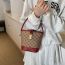 Fashion Letters Red Pu Printed Large Capacity Crossbody Bag